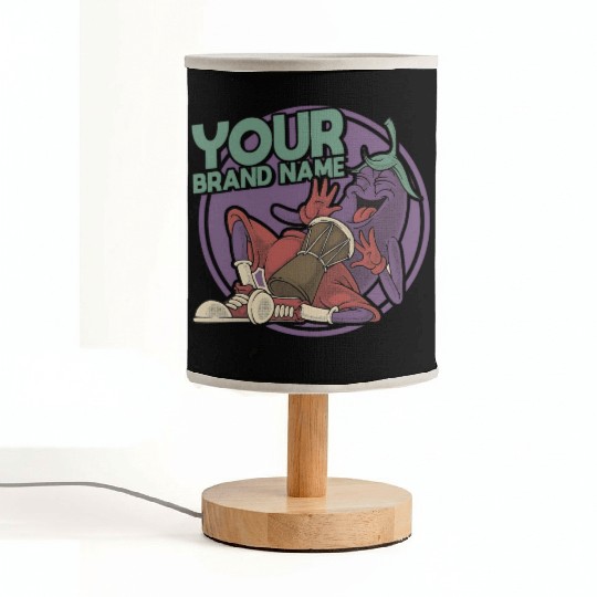 Funky Eggplant Drummer – Funny Cartoon Music T-Shi Fabric Lamps
