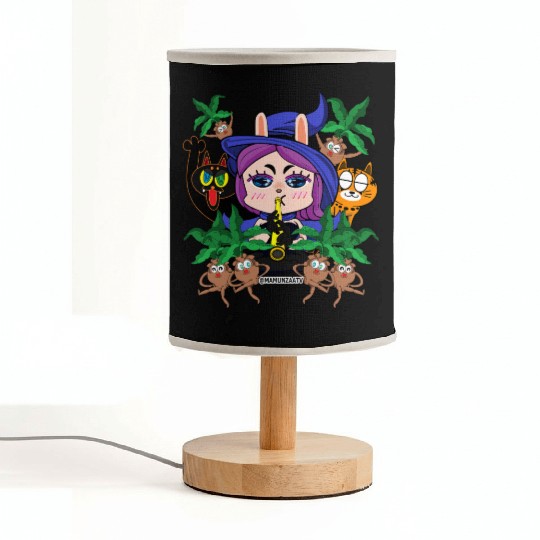 Muntan Magic Festival Witch with Jungle Creatures Fabric Lamps