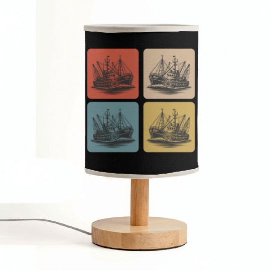 Vintage fishing boat - Maritime Nostalgia Fabric Lamps