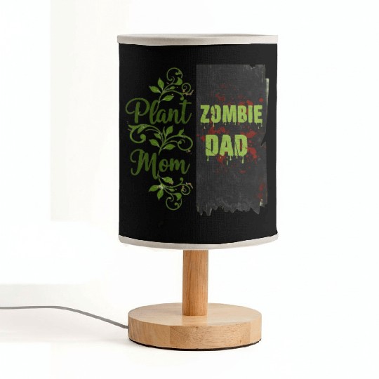 Plant Mom Zombie Dad Couple Design Fabric Lamps