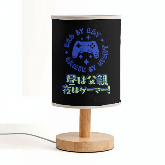 Gamer Dad Controller Blue Fabric Lamps