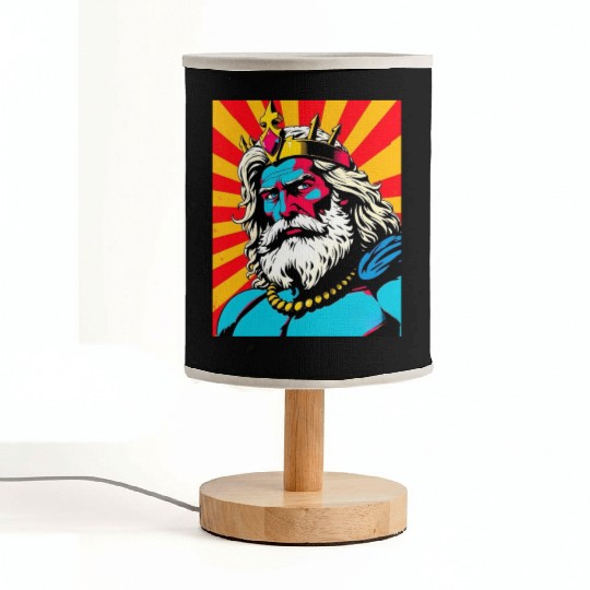 Bold Pop Art Zeus – Colorful Greek God Illustratio Fabric Lamps