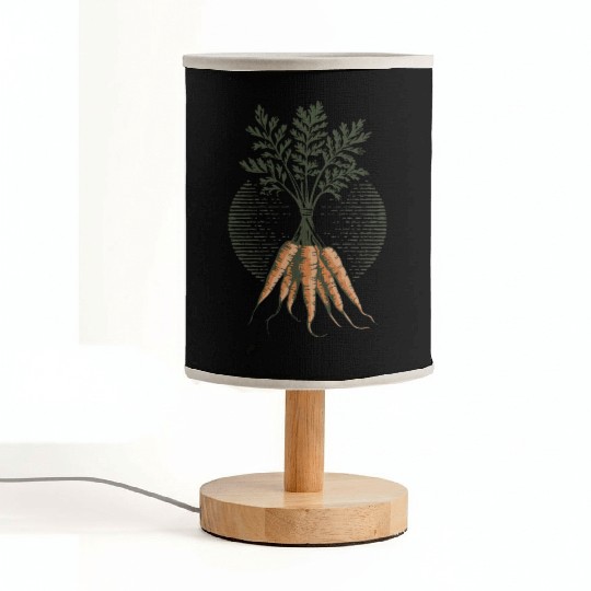 Organic Carrot Plant Art Illustration Fabric Lamps