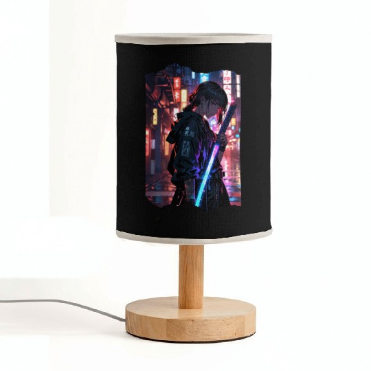 Cyberpunk Samurai Girl Fabric Lamps