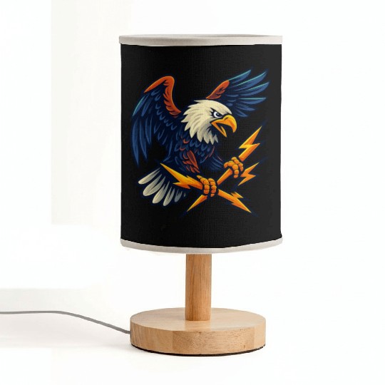 Bald Eagle with Lightning Bolts Fabric Lamps Design