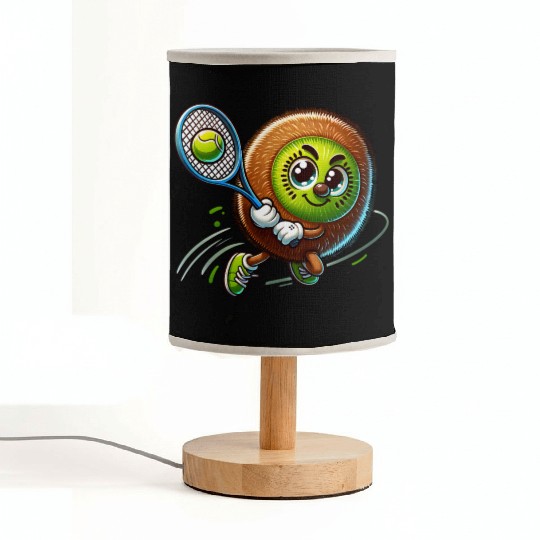 Kiwi Tennis Star – Furry Fruit Champion on Court Fabric Lamps