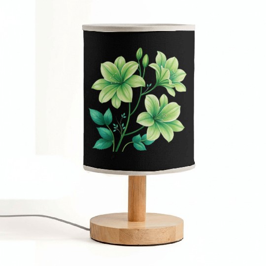 Green Lilies Floral Design Fabric Lamps