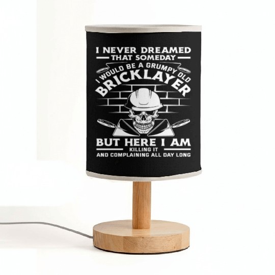 Bricklayer Grumpy Old Skull Humor Quote Fabric Lamps