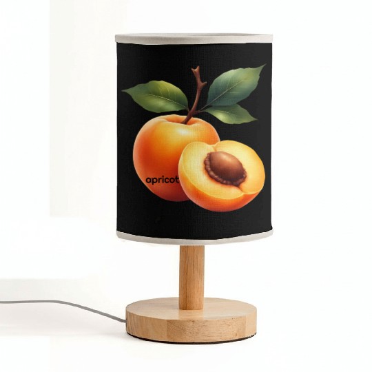 Apricot branch with green leaves Fabric Lamps