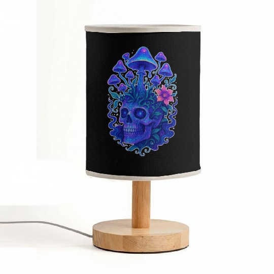 Fungi Mind - Trippy Skull Bloom Fabric Lamps