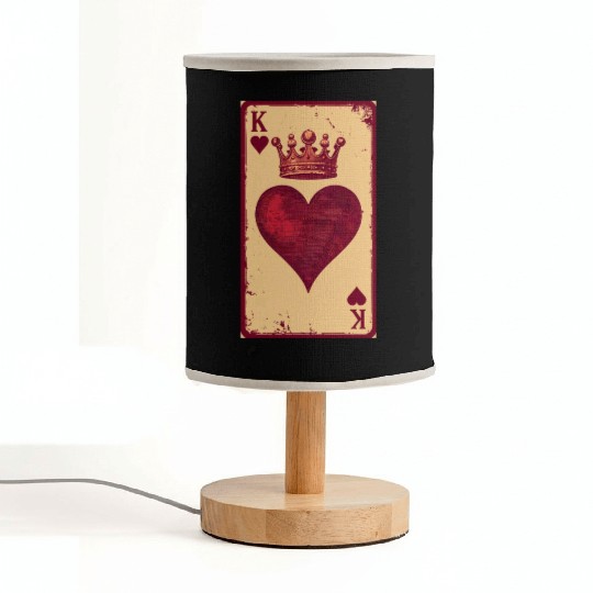 Vintage King of Hearts Fabric Lamps