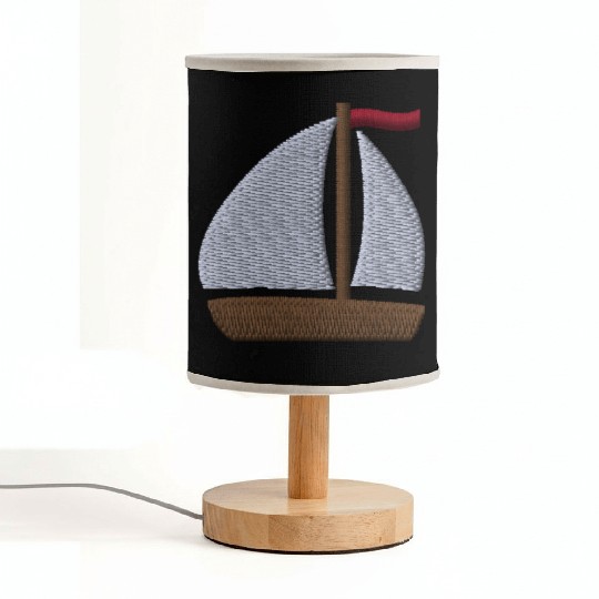 Sailboat embroidered Fabric Lamps
