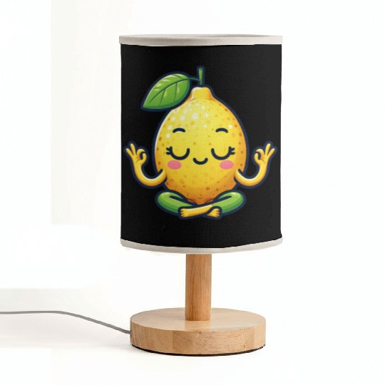 Funny lemon yoga meditation relaxation chill carto Fabric Lamps
