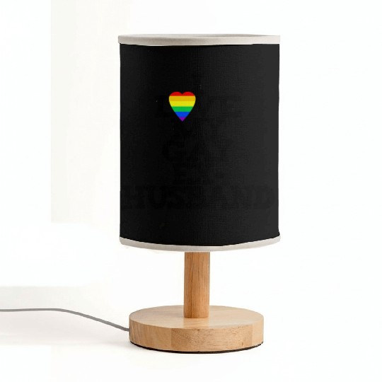 Rainbow Heart I Love My Gay Ex-Husband LGBTQ+ Ally Fabric Lamps