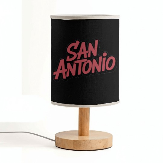 San Antonio Text Design Fabric Lamps