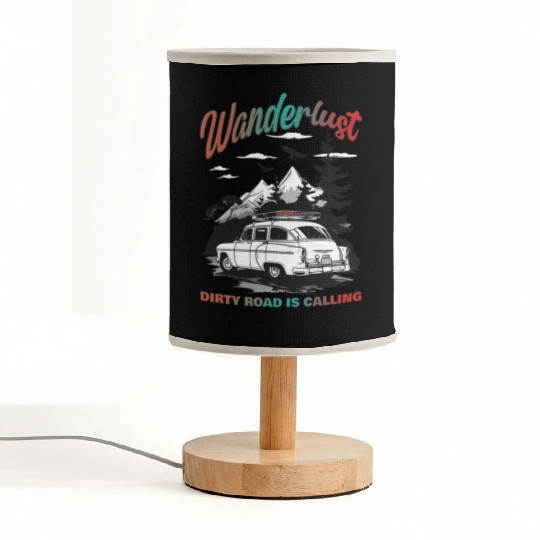Camping Wanderlust Dirty Road Is Calling Fabric Lamps