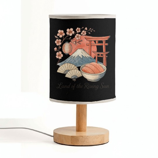 Japan Culture - Mount Fuji & Sakura Vintage Art Fabric Lamps