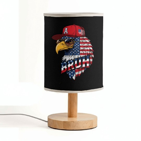 BRUH 4th Of July, Fourth Of July Bald Eagle Fabric Lamps
