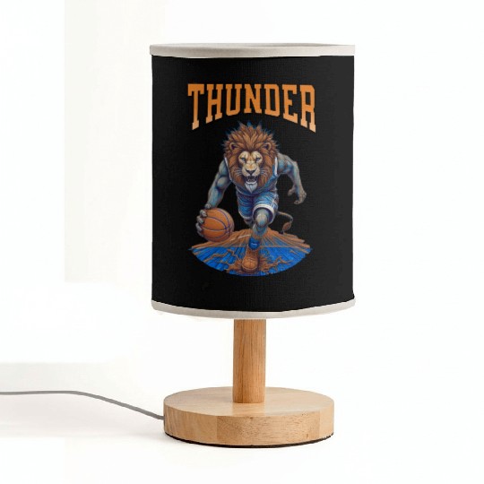 thunder championship Lion Hoops Mascot Sports Fabric Lamps