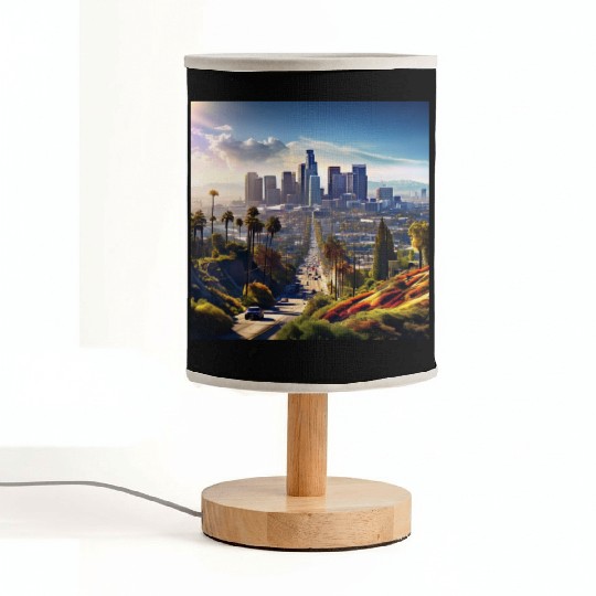 los angeles city. Fabric Lamps