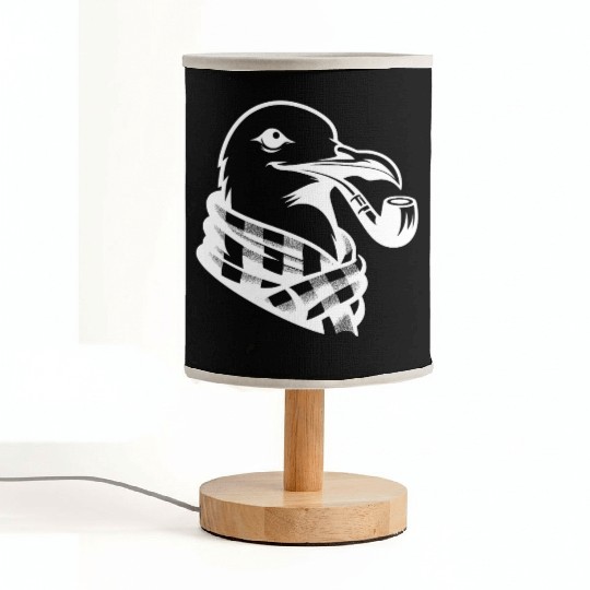 Nordic Seagull Art With Sailor Flair Fabric Lamps