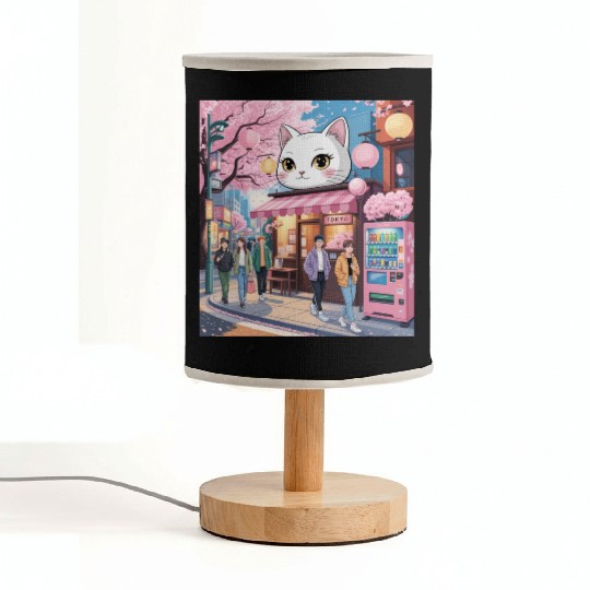 Tokyo Sakura Stroll – Cute Girl Under Cherry Bloss Fabric Lamps