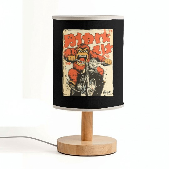 Monkey Mayhem – Vintage Ape on a Motorcycle Fabric Lamps