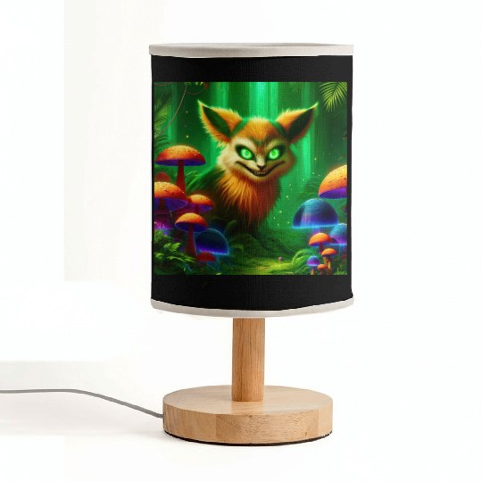 Demon Fox in Enchanted Forest – Fantasy Creature Fabric Lamps