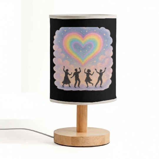 20250702 1417 Rainbow Heart Dance simple compos Fabric Lamps