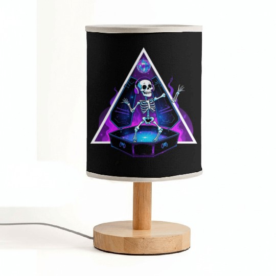 Neon Dancing Skeleton in Coffin Fabric Lamps