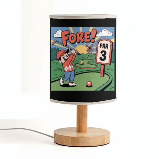 Mini Golf Retro Cartoon on Champion Unisex Fabric Lamps