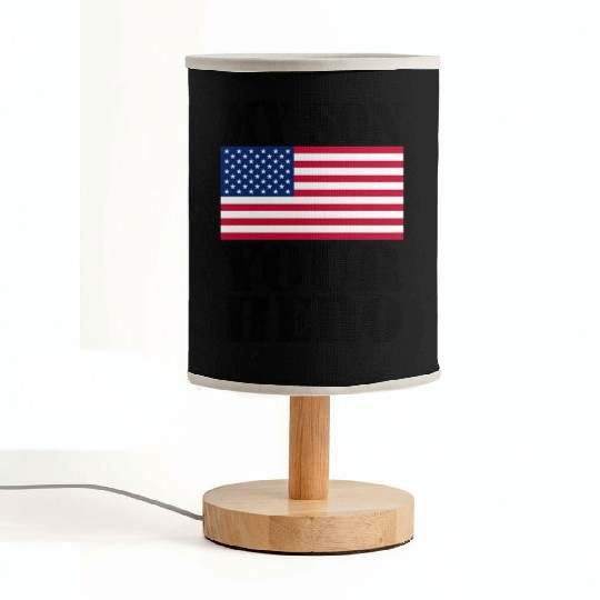 MY SON YOUR HERO AMERICAN FLAG US ARMED FORCES Fabric Lamps