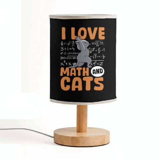 I Love Math Cats Cat Lover Science Teacher Student Fabric Lamps
