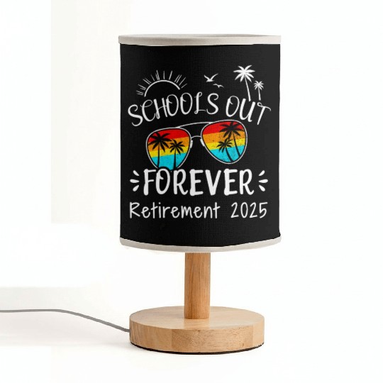Retirement 2025 funny schools out forever Fabric Lamps