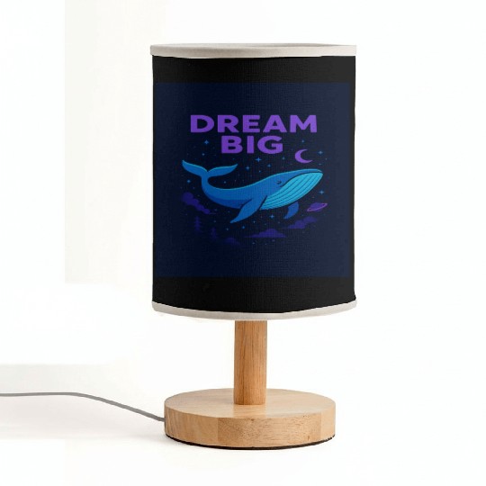Dream Big Whale Nightscape Design Fabric Lamps