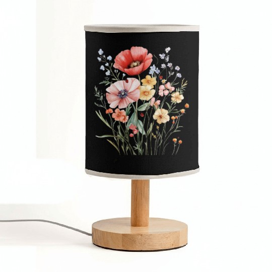 Watercolor Wildflower Bouquet Fabric Lamps