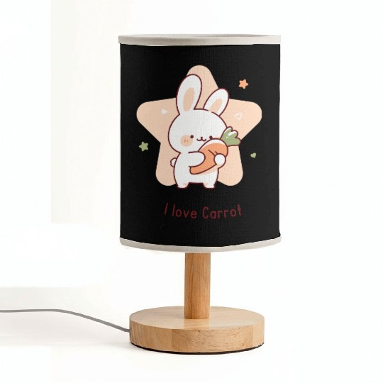 I Love Carrot – Cute Bunny with Carrot Fabric Lamps