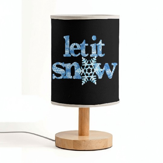 LET IT SNOW blue snowflakes winter wonderland xmas Fabric Lamps