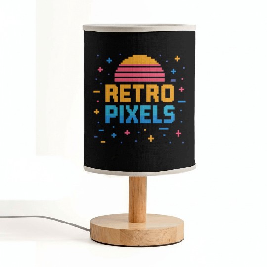 Retro Pixels – Neon 8-Bit Sunset Vibes Fabric Lamps