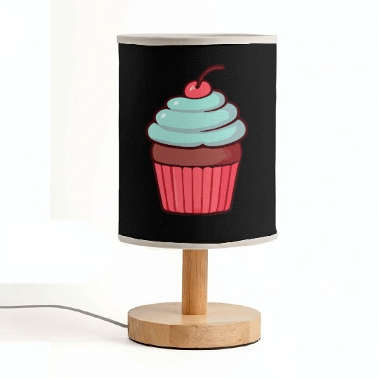 Whimsical Cherry Cupcake Design Fabric Lamps
