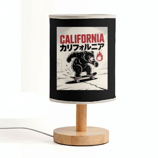 California Skate Bear – Streetwear Rebel Style Fabric Lamps