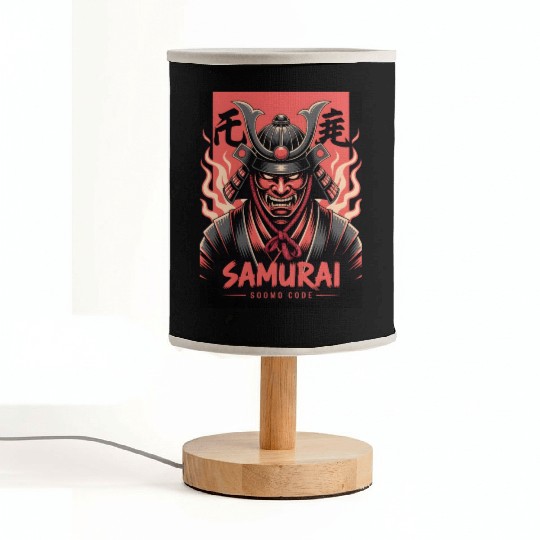 Fire Oni Samurai – Warrior Spirit Art Fabric Lamps