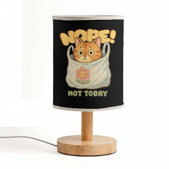 Cute Cat Wrapped in Laundry with Affirmation Fabric Lamps