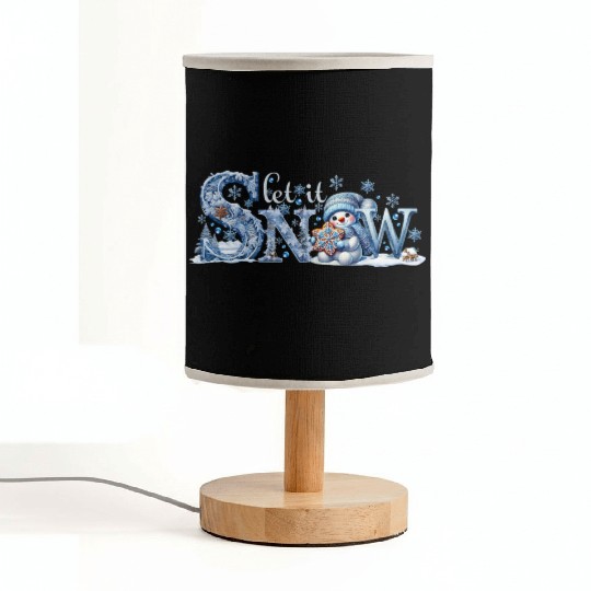 Let it Snow Fabric Lamps, Winter Lover Snowman Fabric Lamps