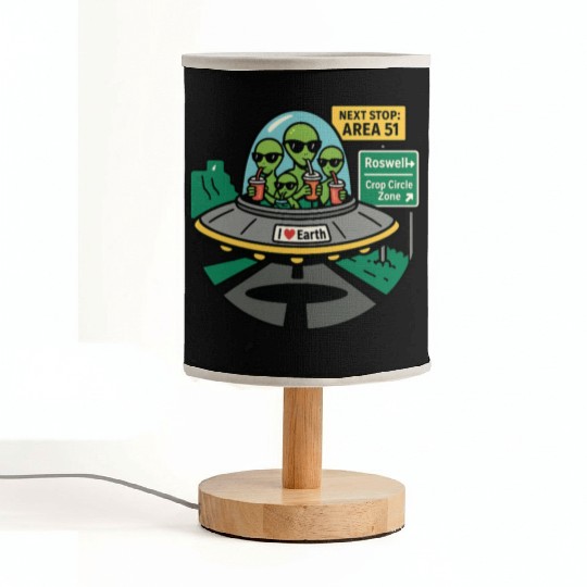 Alien road trip Fabric Lamps