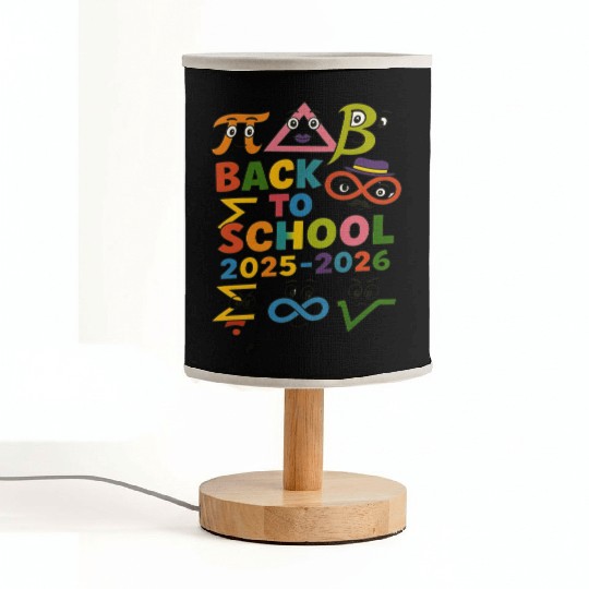 Colorful Back to School Math Graphic Fabric Lamps