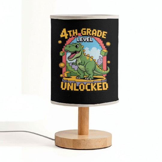 Back To School 4th Grade Level Unlocked Gaming Fabric Lamps