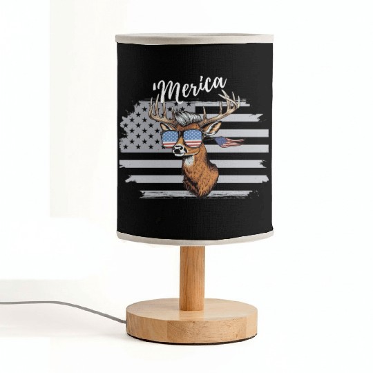 'Merica Deer with mullet American Flag Sunglasses Fabric Lamps