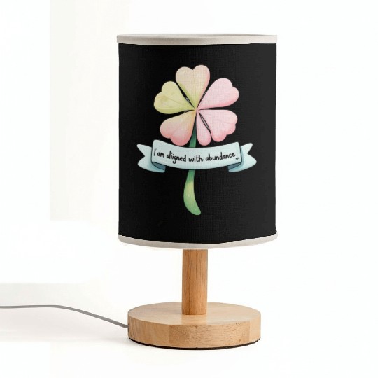 Four-Leaf Clover with Affirmation Banner Fabric Lamps