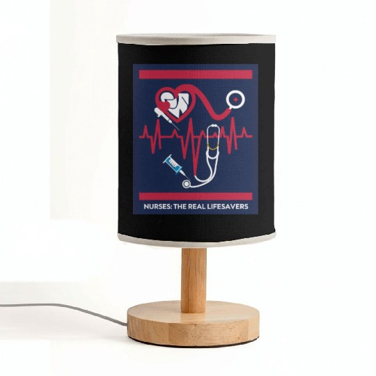 Registered Nurse RN Fabric Lamps Heartbeat Line Design
